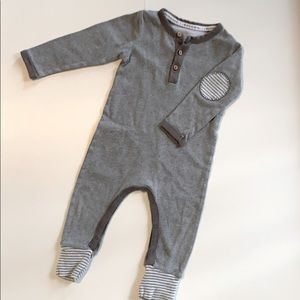 Organic Grey Long Sleeve Jumpsuit .